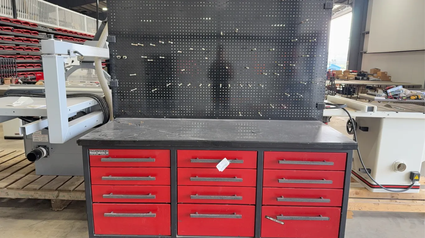 10’ x 32” Workbench W/ Peg Board (Contents Not Included)