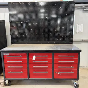 10’ x 32” Workbench W/ Peg Board ( Contents Not Included)