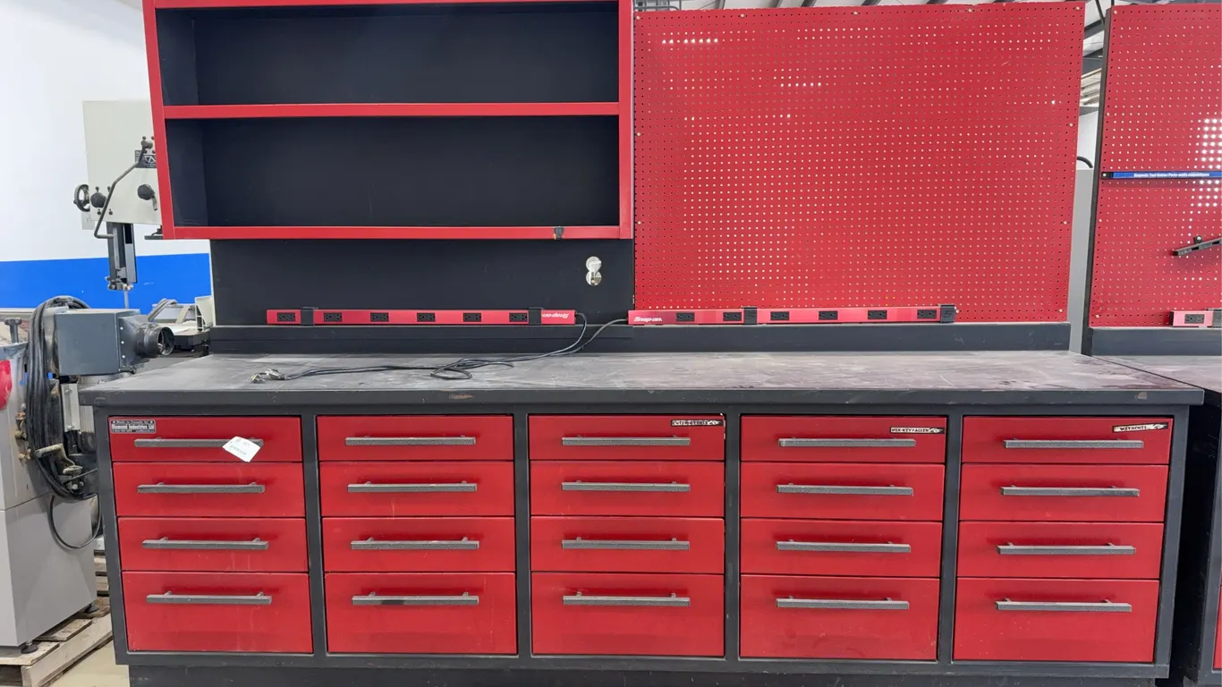 Workbench W/ Peg Board & Shelf (Contents Not Included )