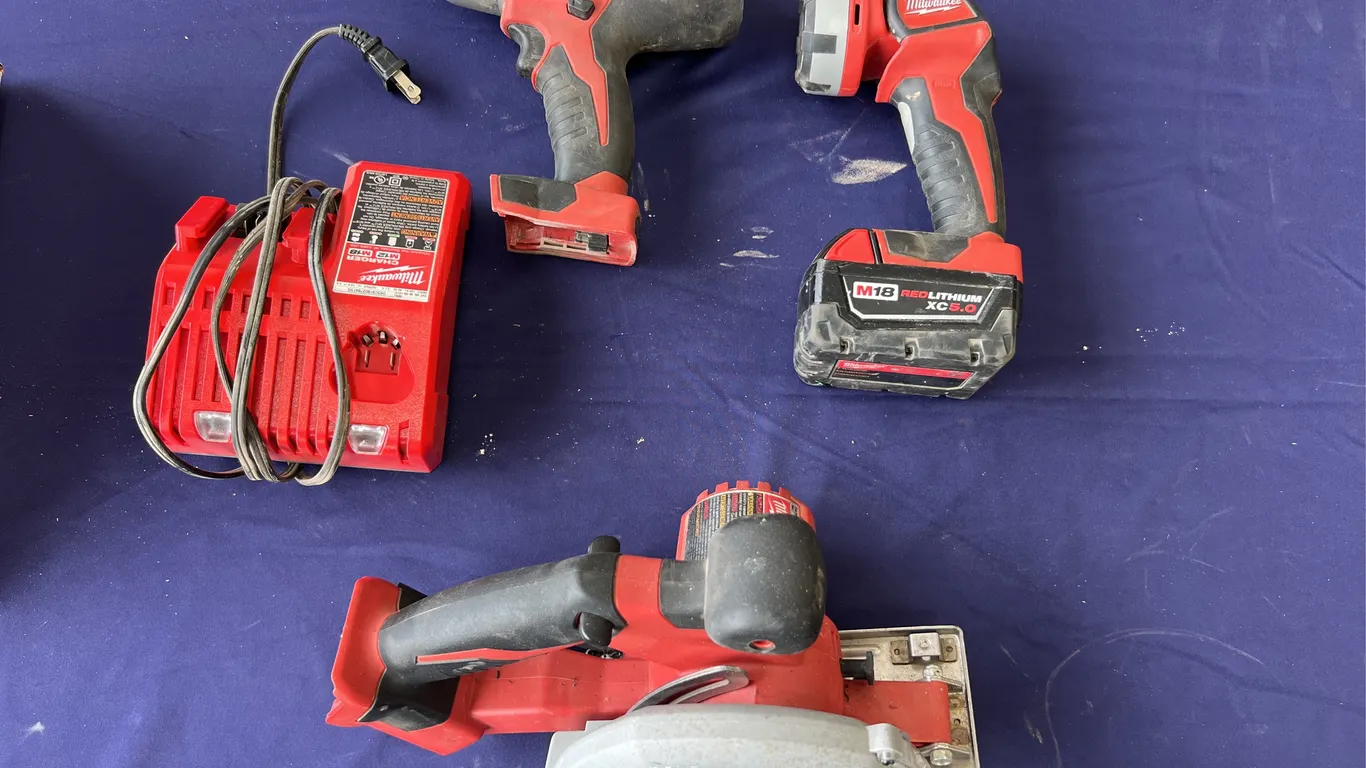 Milwaukee Skill Saw, Flashlight & Impact Drill