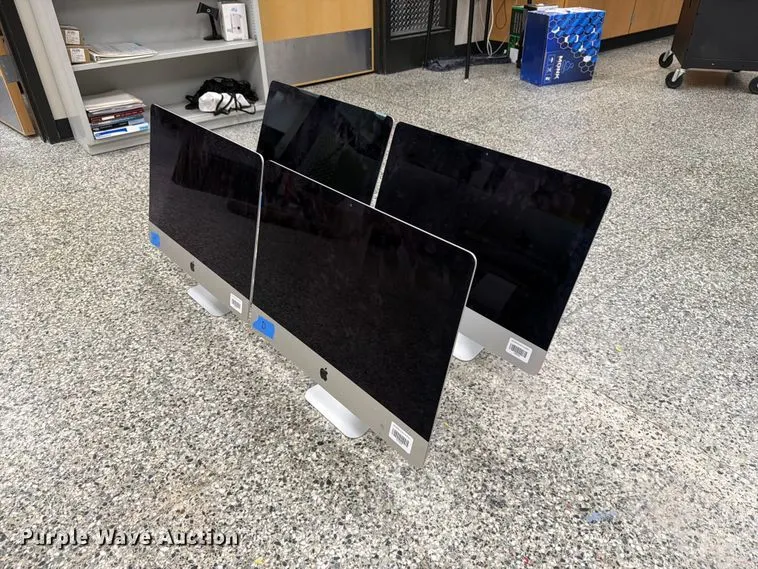 (4) Apple all-in-one desktop computers