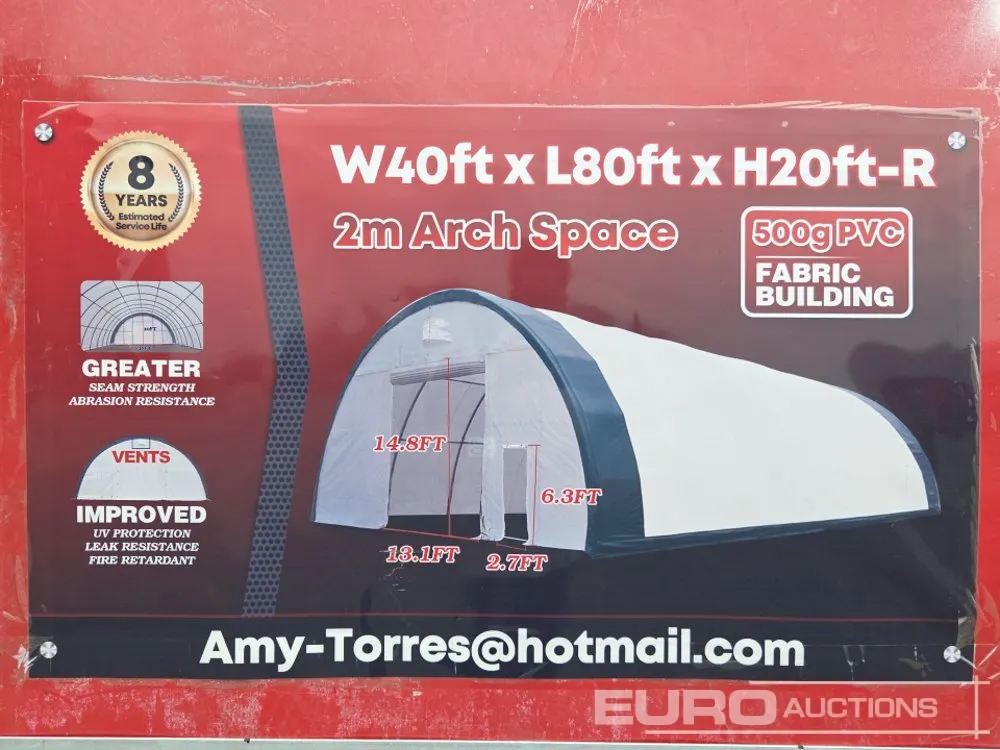 Unused 2026 40' x 80' x 20' Storage Shelter