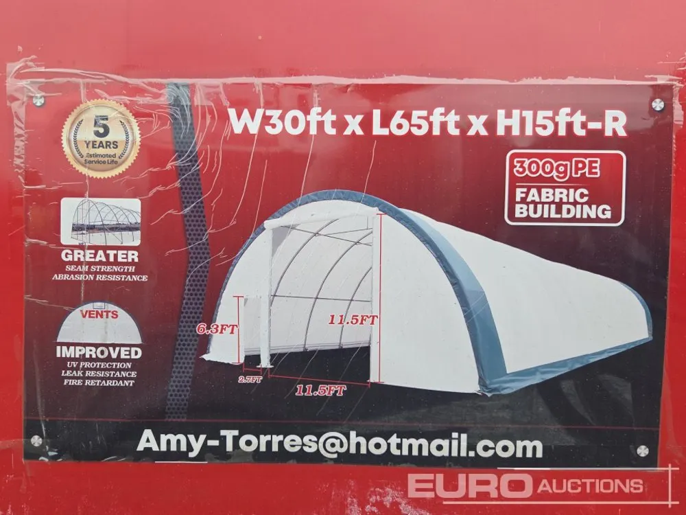 Unused 2026 30' x 65' x 15' Storage Shelter
