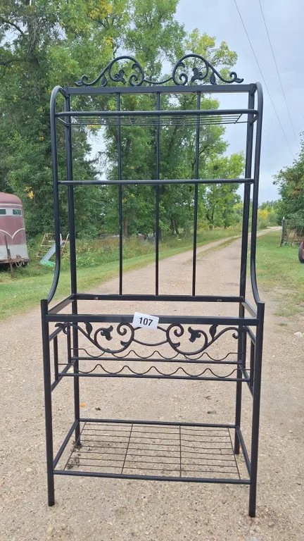 Flower rack and wine rack. 32" W x 16"deep and 6 Ft H