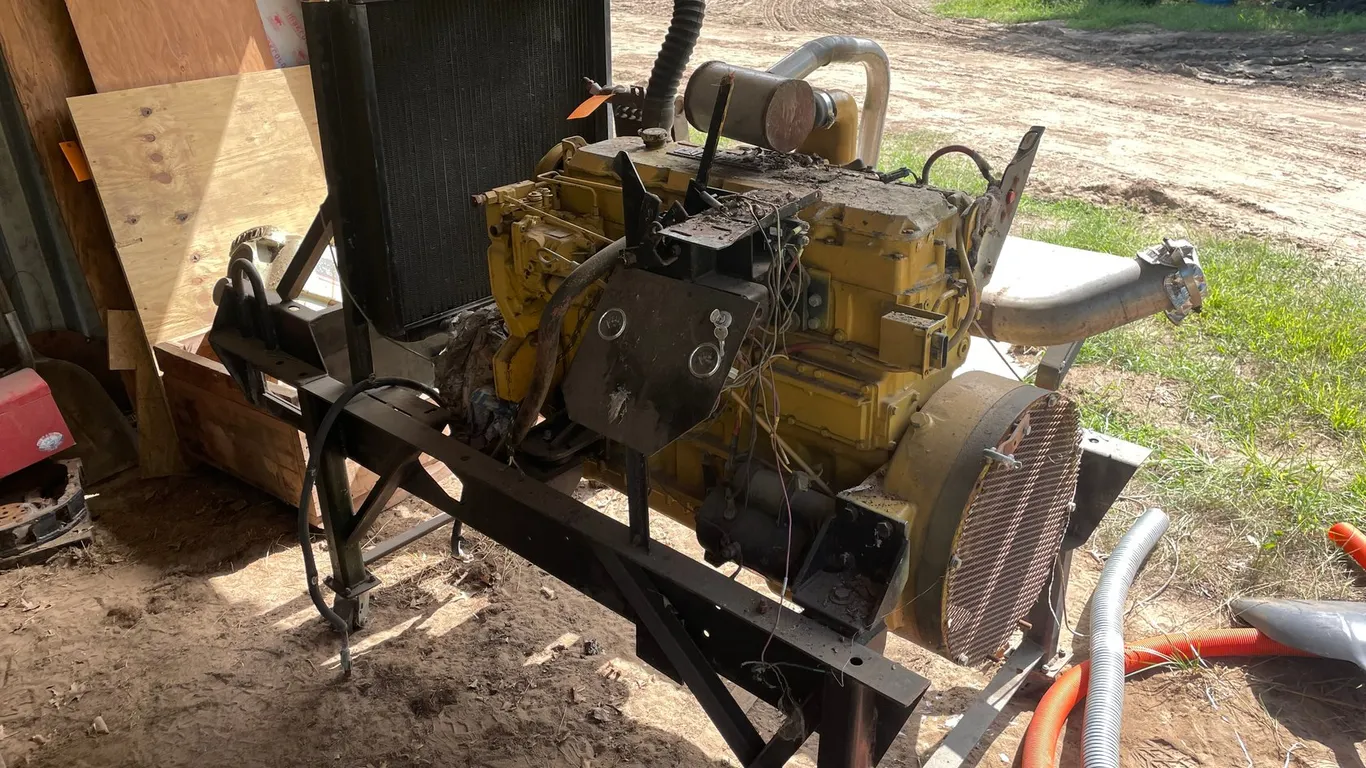 Cat Diesel Engine on Stand