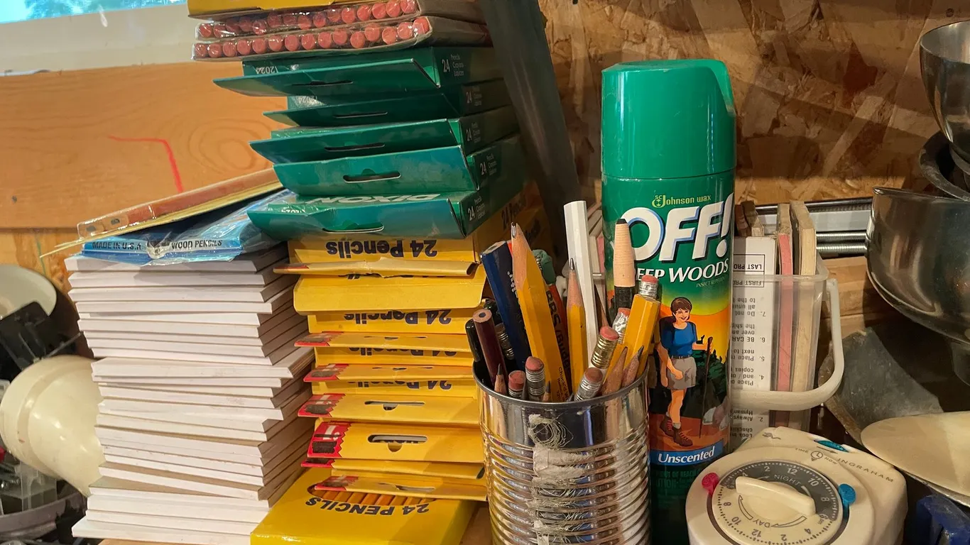 Assortment of Metal Bowls, Lots of Pencils, Notepads