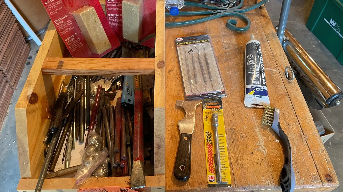 Assorted Hand Tools and Drill Bits