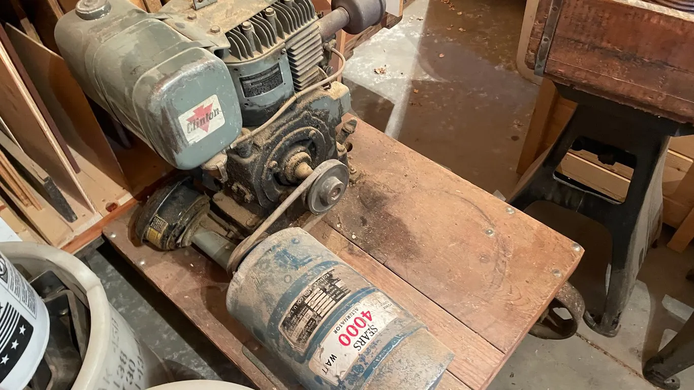 Vintage Gas Generator Setup