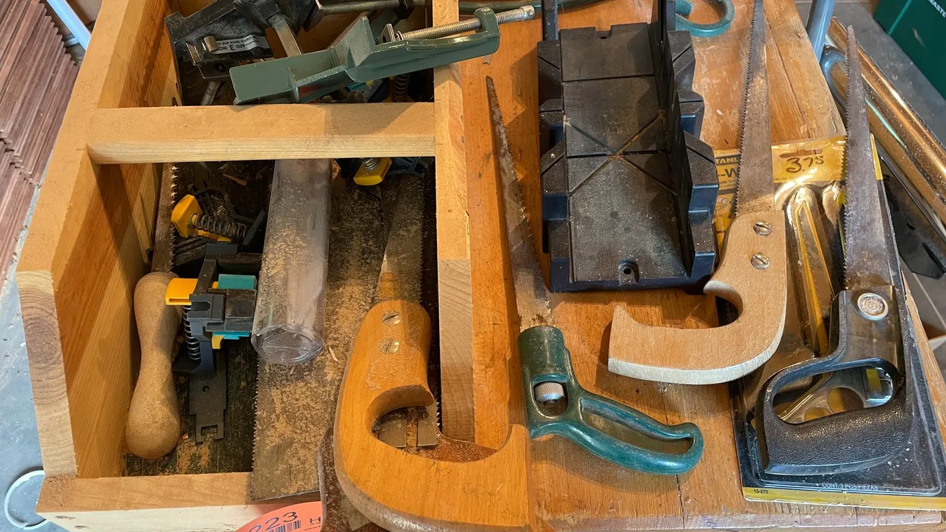 Variety of Hand Saws and Corner Clamps