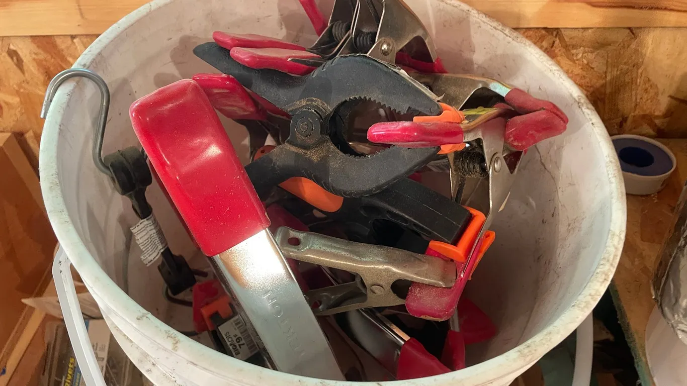 Bucket of Spring Clamps