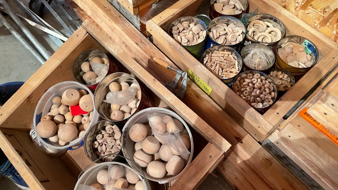 (3) Large Bins of Woodworking Knobs & Hardware