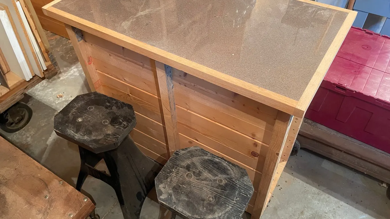 Bar Top with (2) Heavy Duty Steel Stools