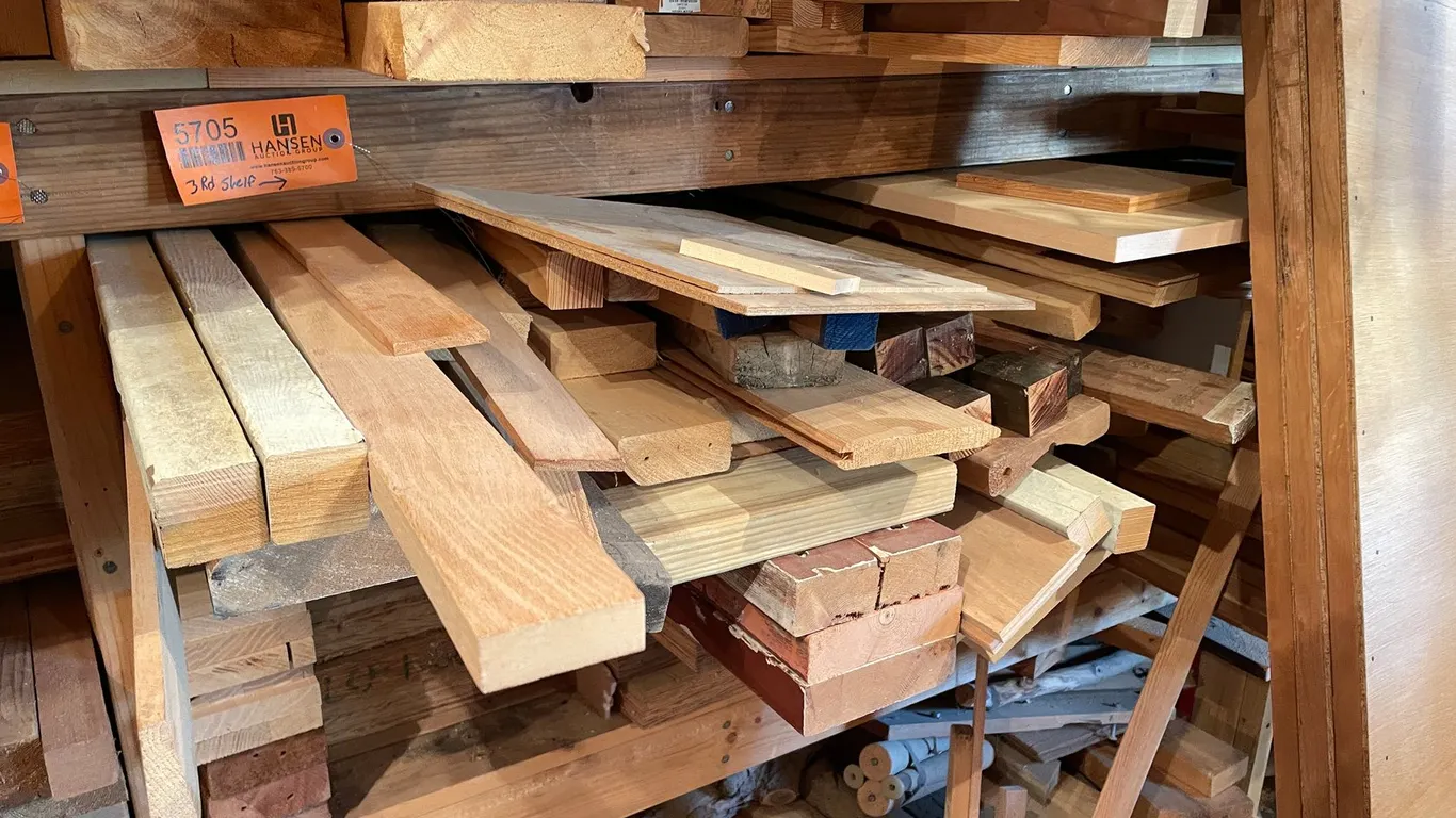 Large Assortment of Lumber and Dowel Rods