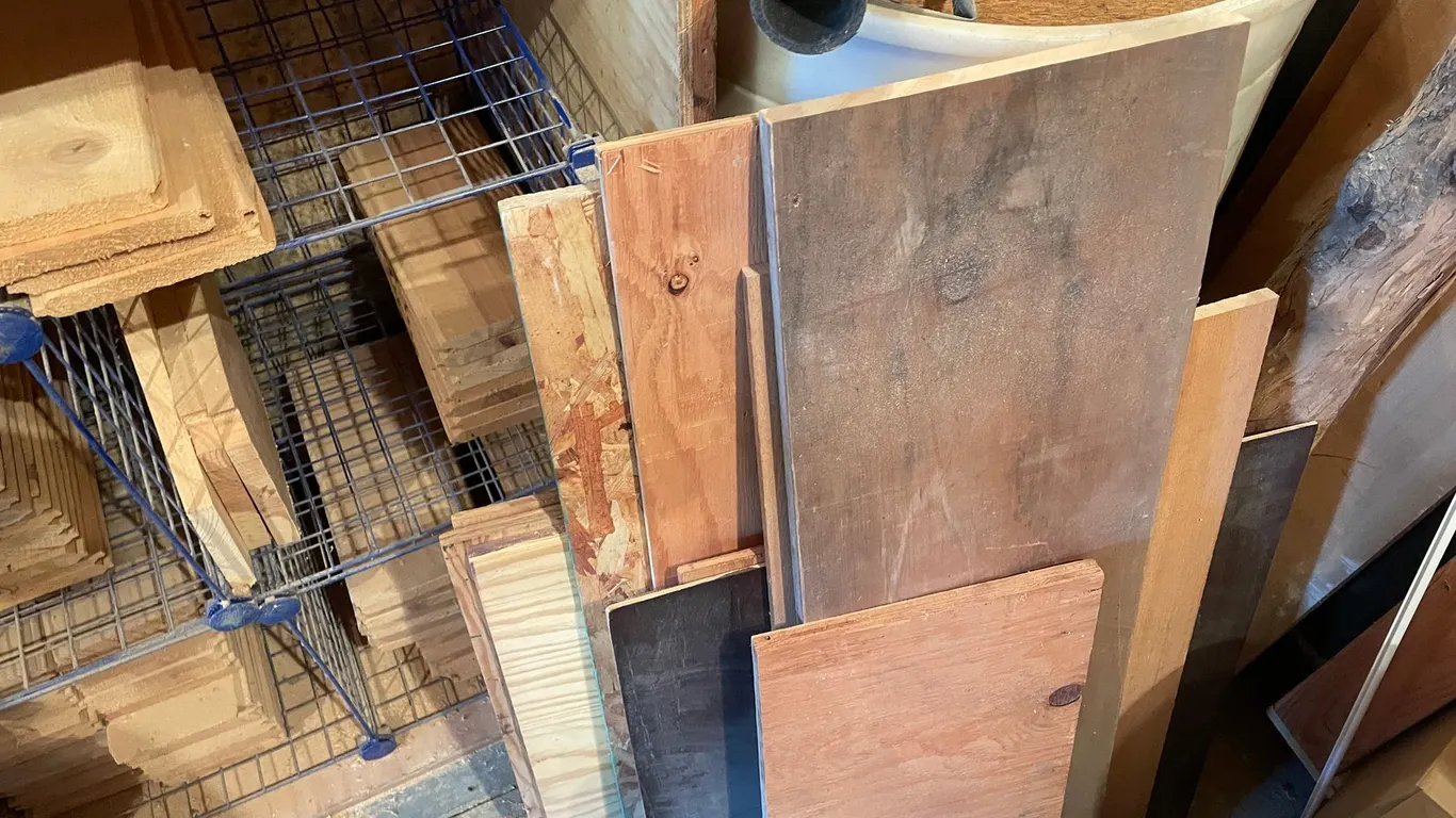 Material Shelf and Assorted Lumber