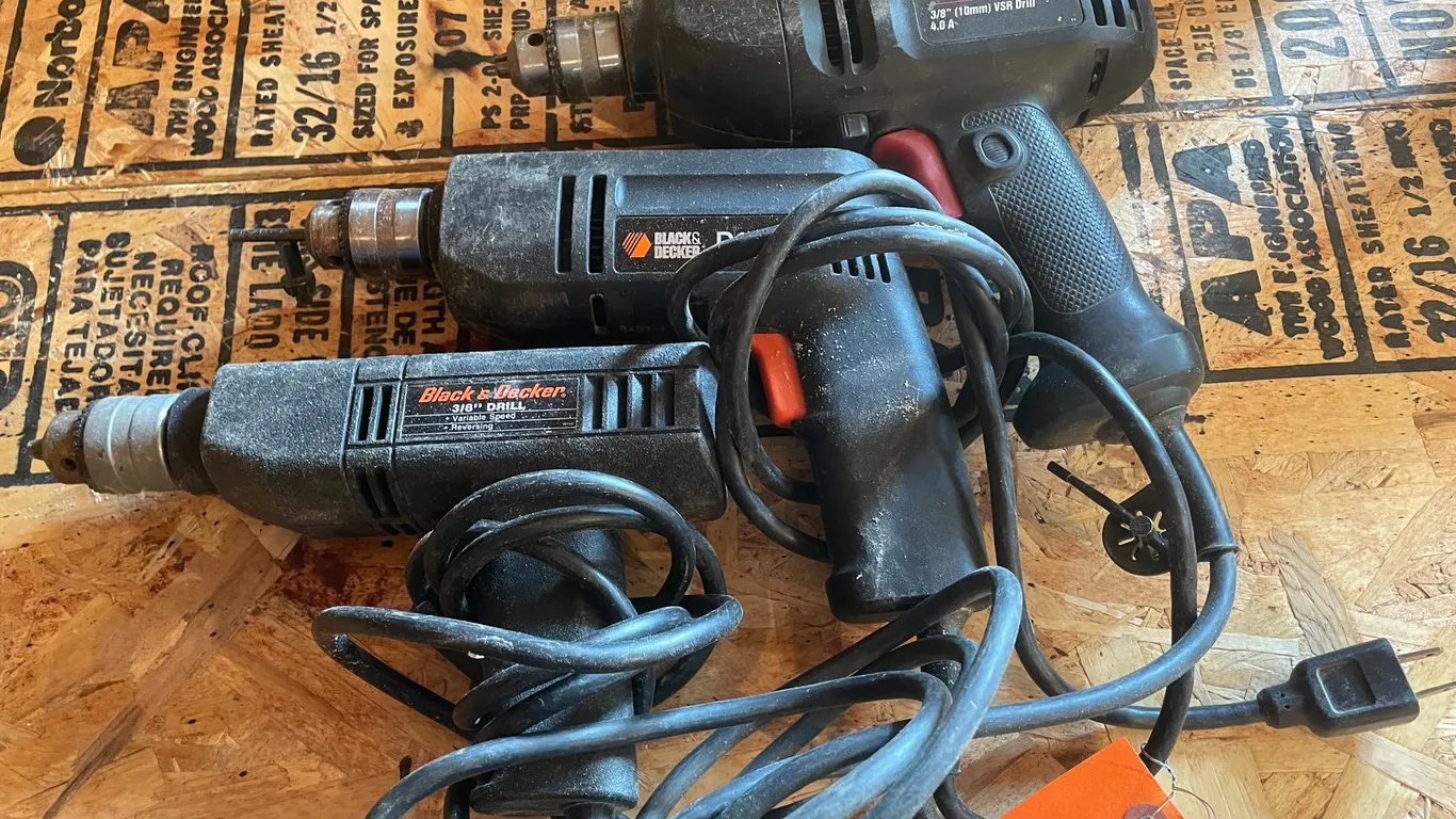 (3) Corded Drills