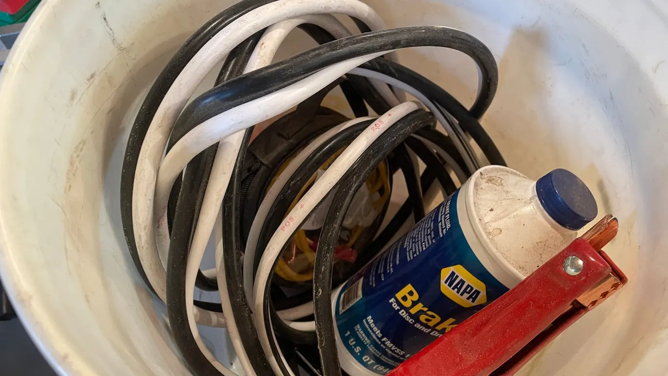 (2) Set of Jumper Cables & (1) DOT Brake Fluid