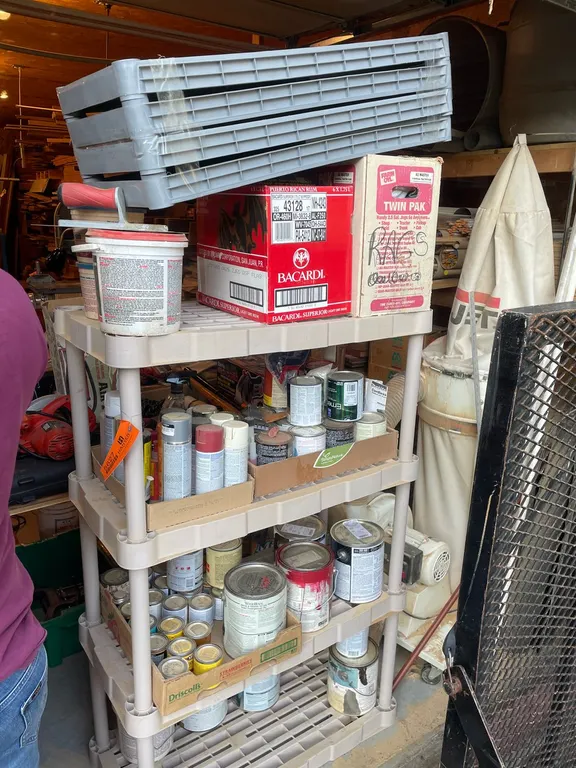Storage Shelf and Contents, 18"D x 36"W x 54.5H