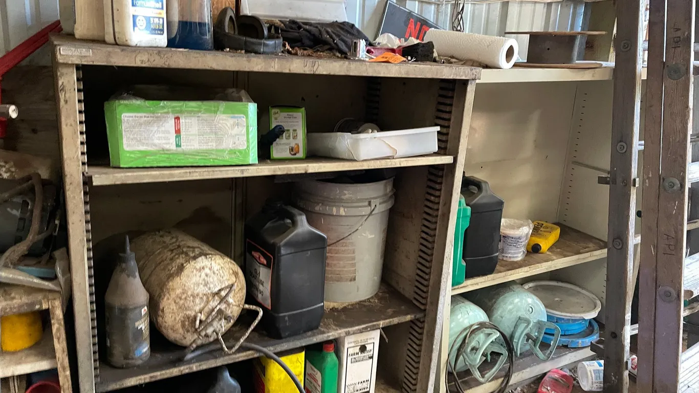 (2) Metal Shelving Units & Contents