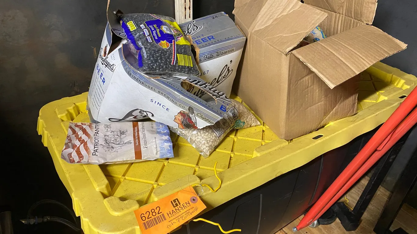Tote of Patriot Pantry Freeze-Dried Foods
