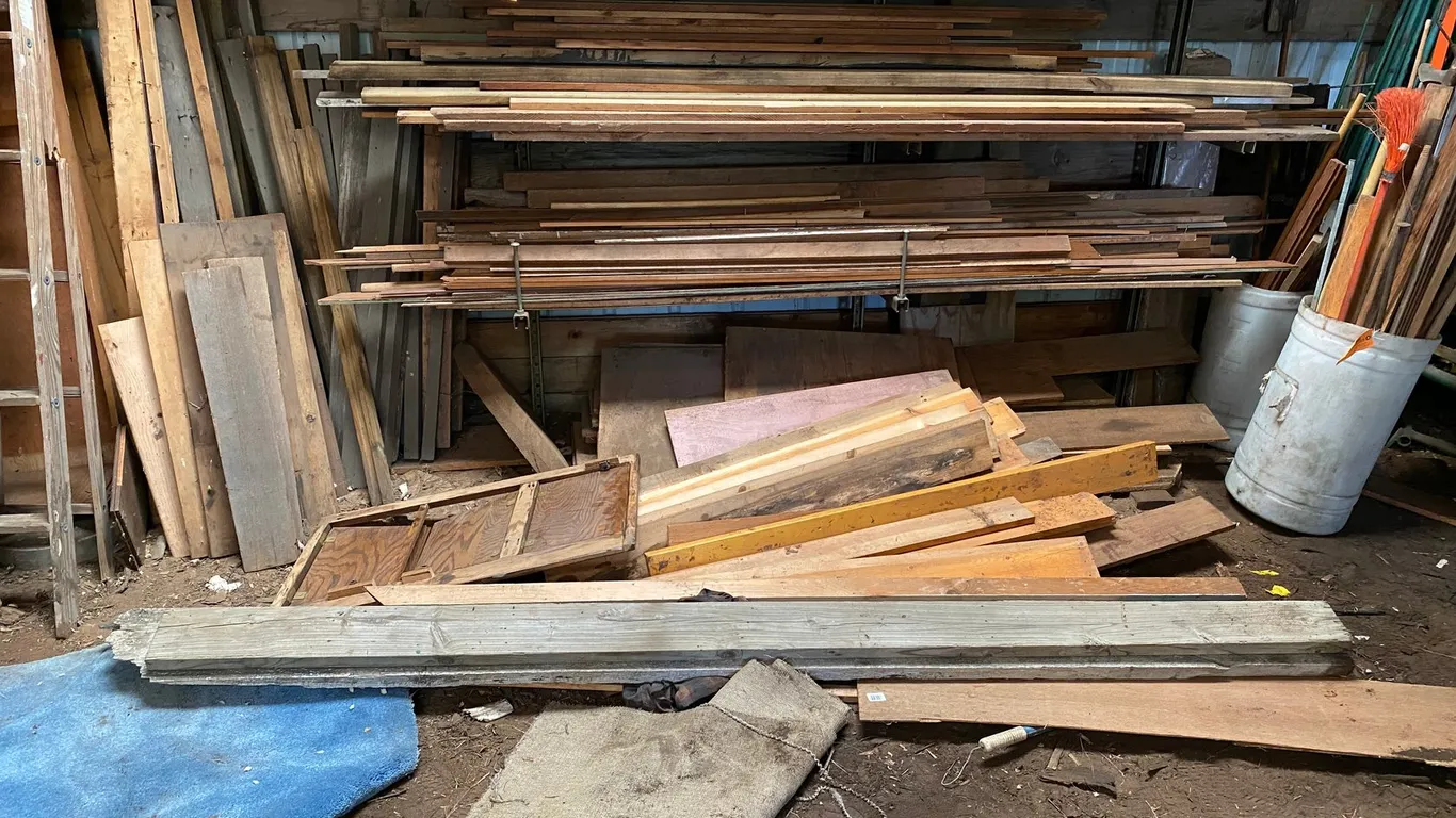 Bottom (3) Shelves & Floor of Assorted Lumber