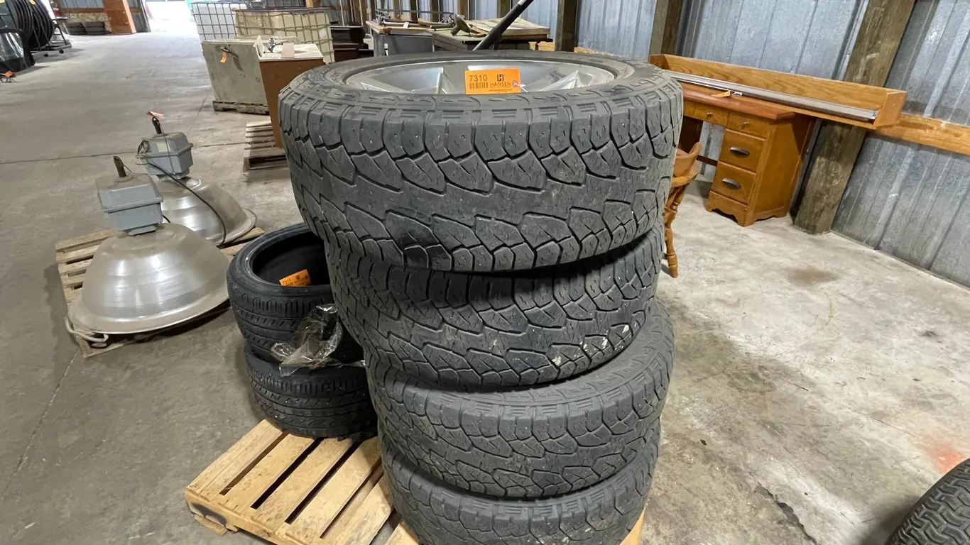 Set of (4) Tires on 5 Bolt Rim