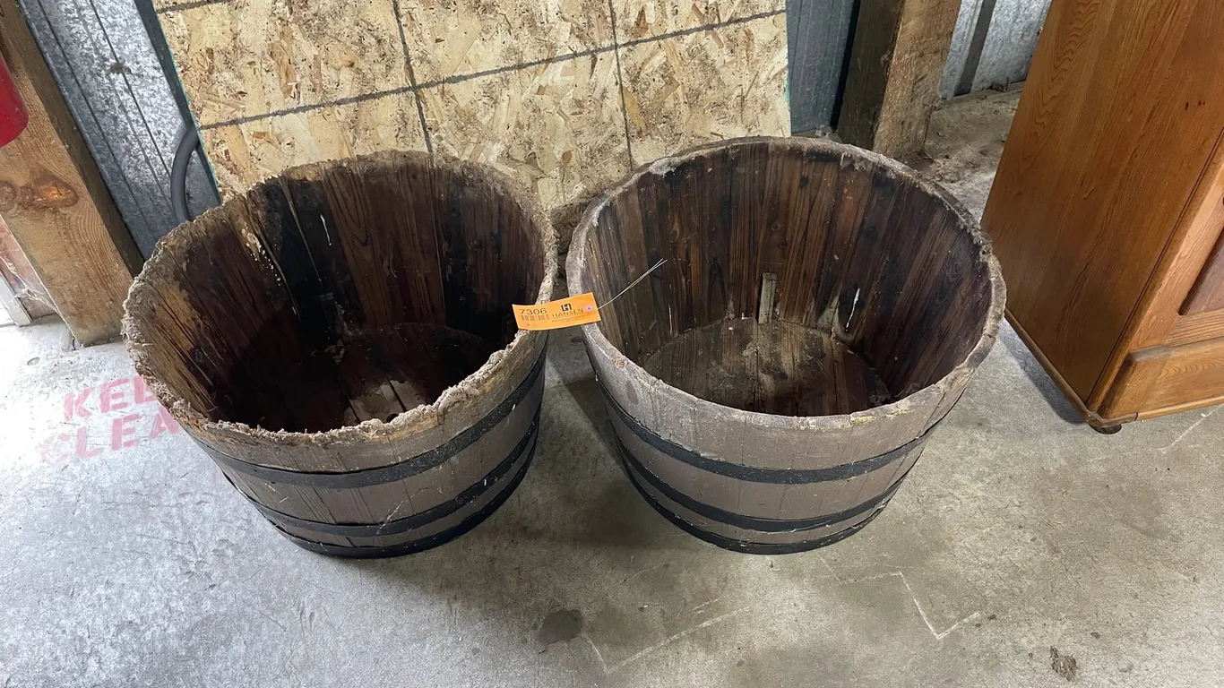 (2) Wooden Planters