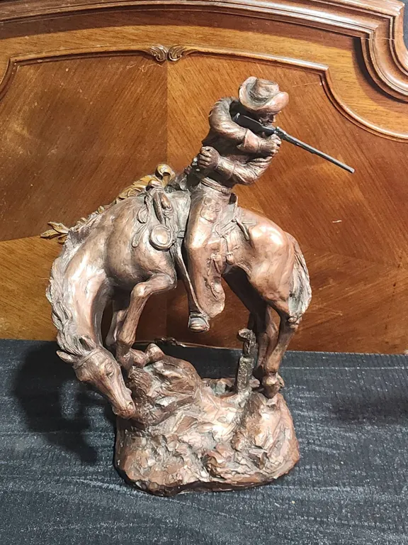 Austin Prod Inc 1978 Western Cowboy on Horseback Statue