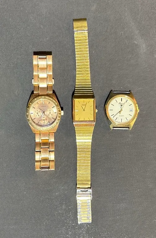 Three Men’s Watches Including Seiko, Seiko Quartz, and Guess