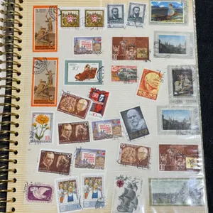 Album with 621 Vintage USSR and Russian Themed Postage Stamps