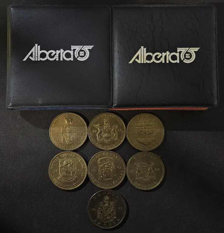 Alberta 75th Anniversary Medallion Sets and Canadian Provincial Coins Collection