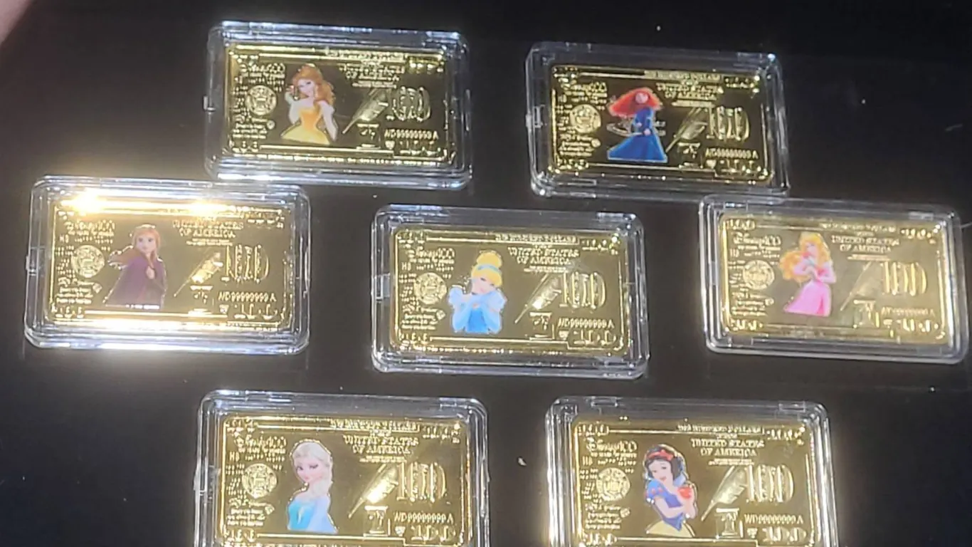 Disney 100 Years Wonder Princess 24K Gold Bar Set KL World Collection