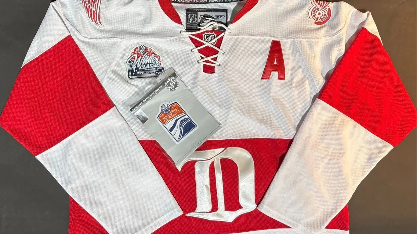 Detroit Red Wings 2009 Winter Classic Zetterberg Jersey with Oilers Inaugural Patch