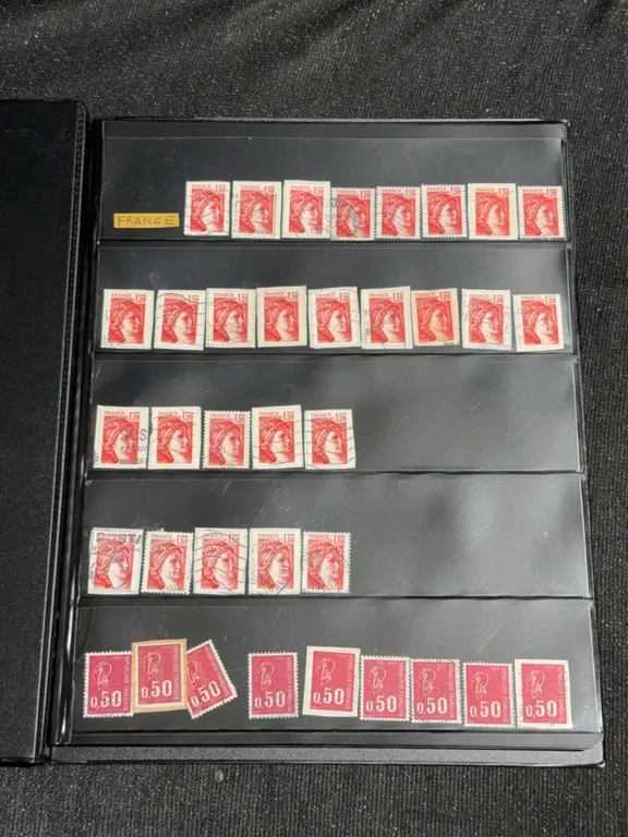 Album of 307 Assorted French Postage Stamps in Uncle Paul Binder