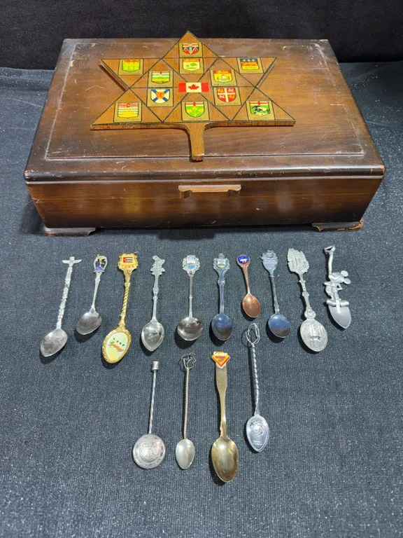 Wooden Box With Canadian Provincial Crests, and more