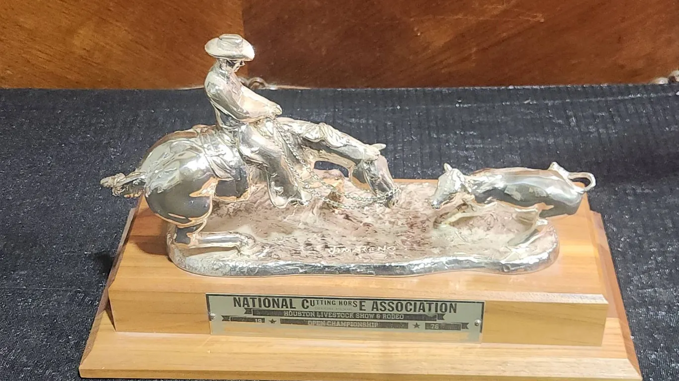 1976 National Cutting Horse Association Houston Livestock Trophy by Jimmie Arledge