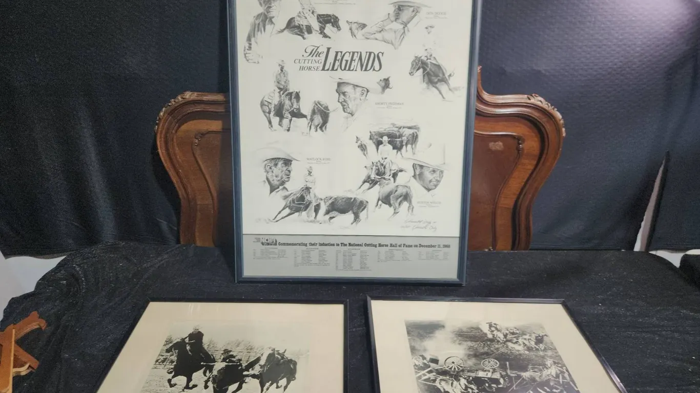 Three Framed Western Horse and Rodeo Prints