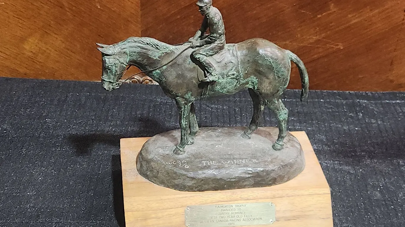 1978 T.A. Morton Trophy Bronze Horse and Jockey Sculpture WCRA