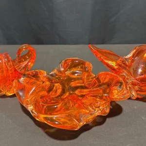 Chalet Canada Orange Art Glass Trio
