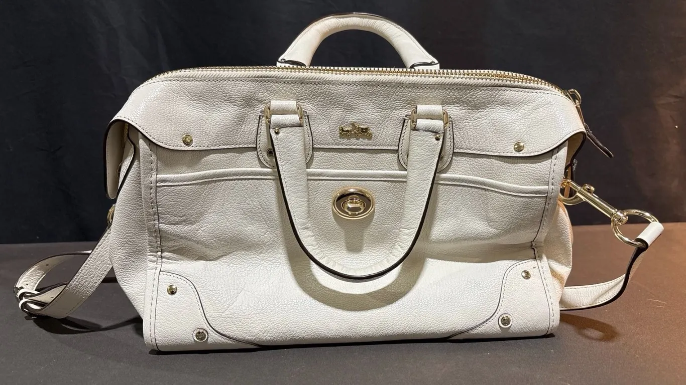 Authentic White Coach Rhyder Satchel Leather Handbag