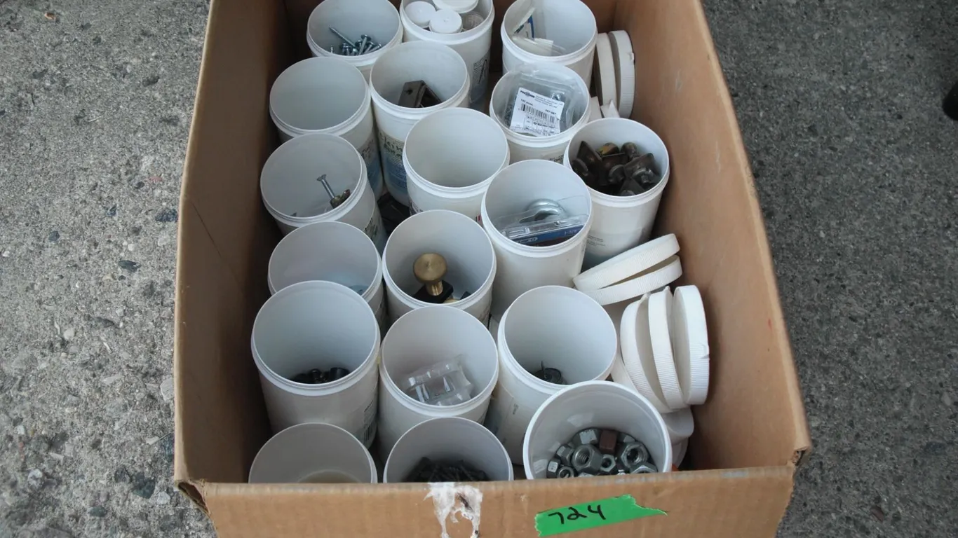 assorted screws, nuts, hardware, etc.