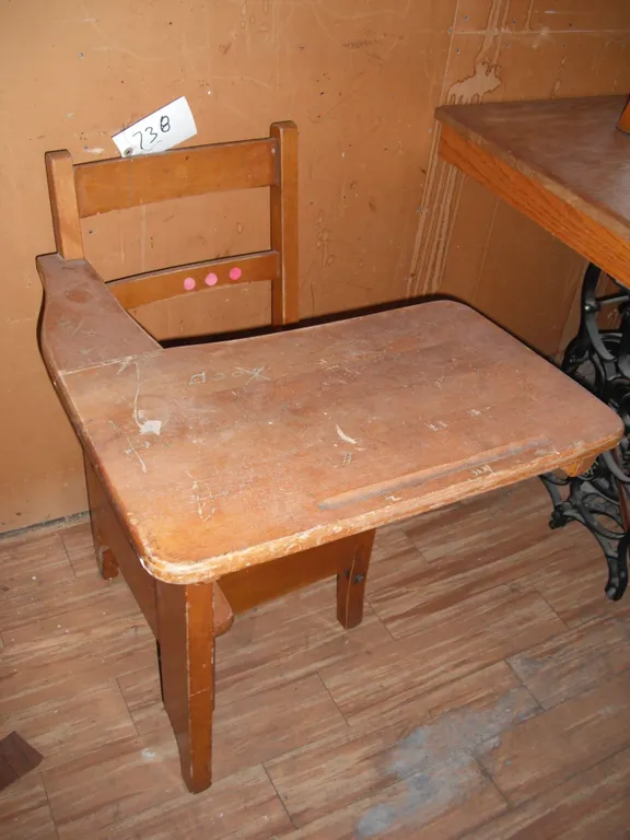 vintage wooden school desk