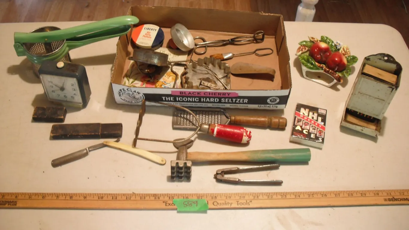assorted vintage kitchenwares