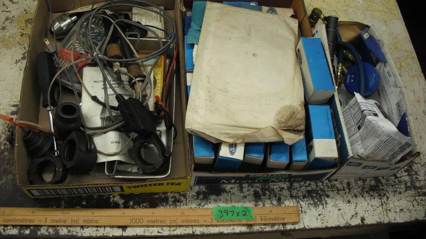 multimeter, ford bearings, air parts, etc.
