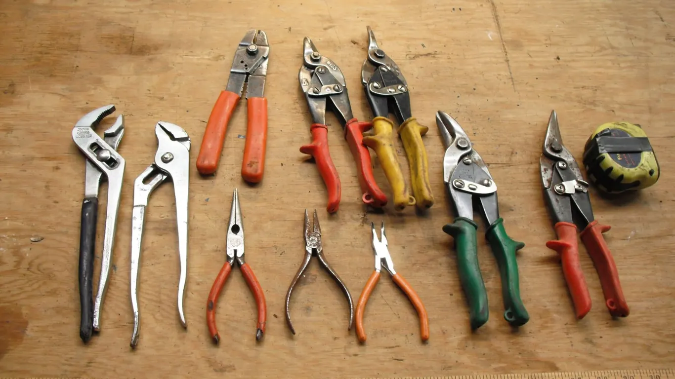 assorted pliers and tin snips