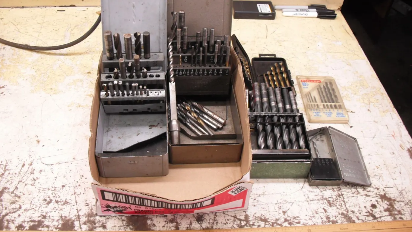 large lot of drill bits