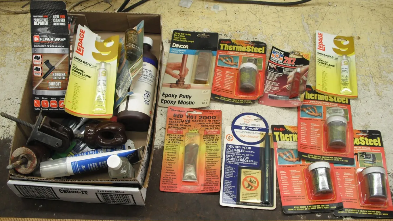 lot of adhesives, bearings, etc.