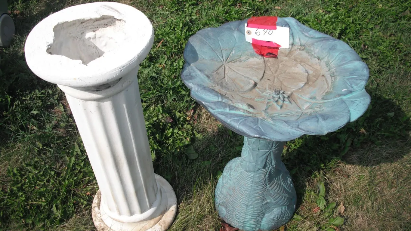 concrete stand and bird bath