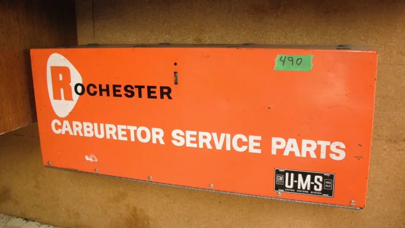 Rochester parts cabinet with assorted gasket kits
