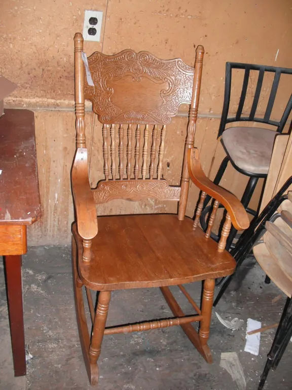 vintage wooden rocking chair