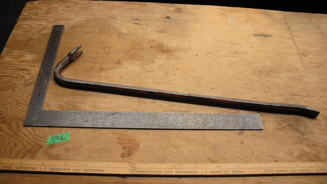 large prybar and carpenters square